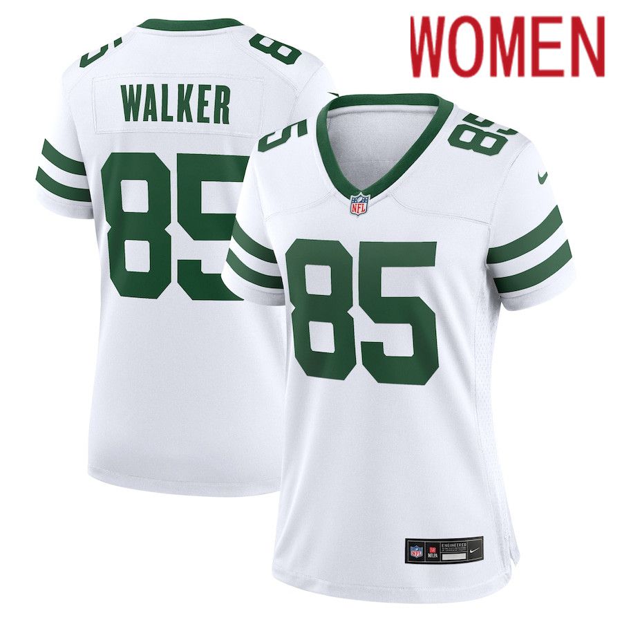 Women New York Jets #85 Wesley Walker Nike White Legacy Retired Player Game NFL Jersey->->Women Jersey